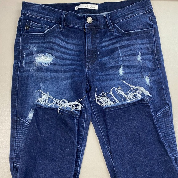 KanCan Jeans Women 9 28 Skinny Moto Distressed Ankle Fray Raw Hem 31x28 KC8201SD - Picture 4 of 13